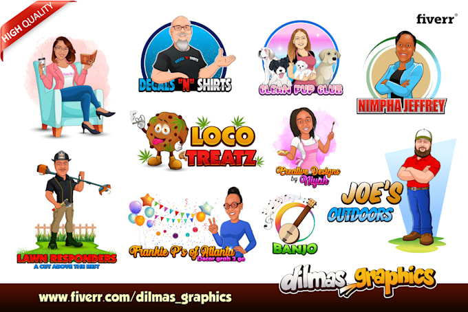 design modern cartoon, mascot business logo