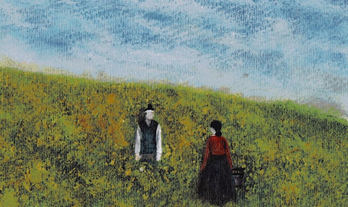 hand paint scenery of objects in watercolor