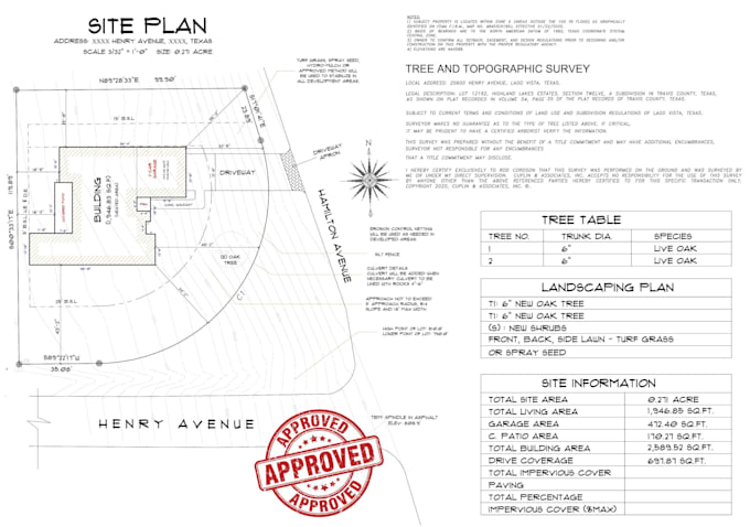 professionally design site plan, landscape plan for permit