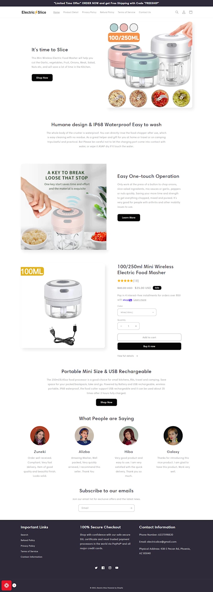 create one product shopify store and shopify dropshipping website