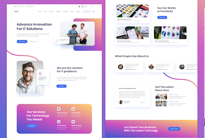 create bussiness landing page design or sales page design using elementor pro