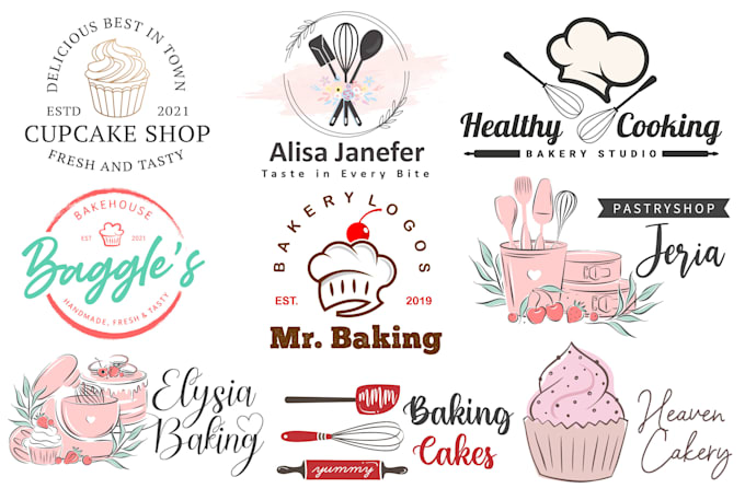 design attractive bakery, sweets, cake and restaurant logo
