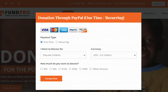 nonprofit, charity, ngo, fundraising website