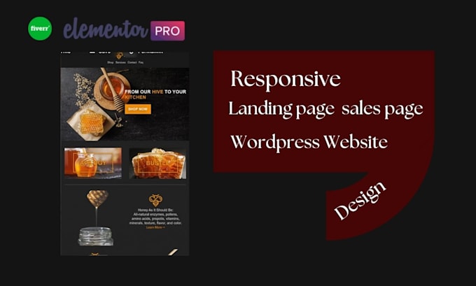 create  elementor landing page wordpress website