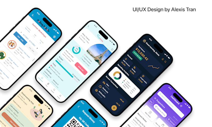 design modern mobile app UI UX for ios and android