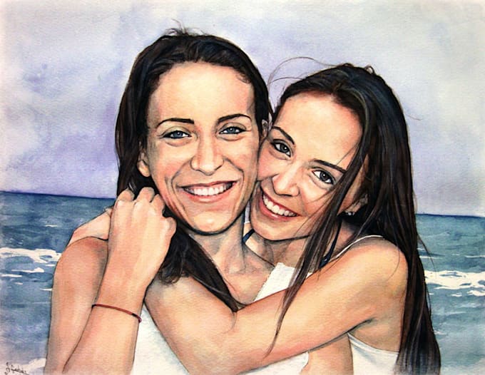 paint a stylized portrait in watercolor