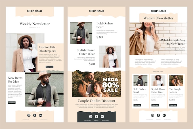 make a professional HTML email template or newsletter