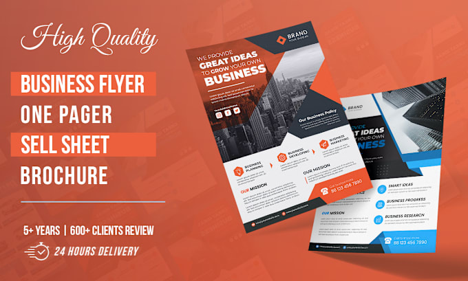 design corporate flyer, one pager, sell sheet, and postcard