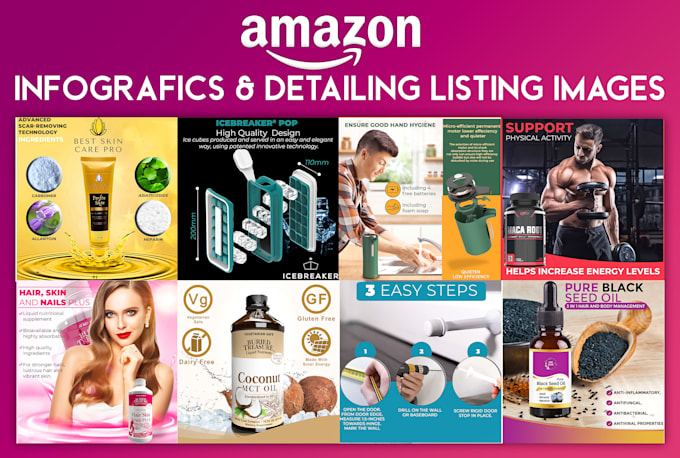 design high converting amazon listing picture and product infographic