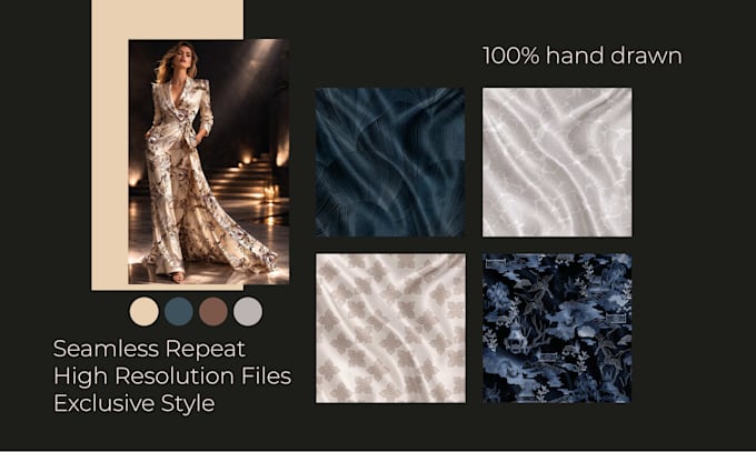 design premium hand drawn patterns for textiles and fabrics