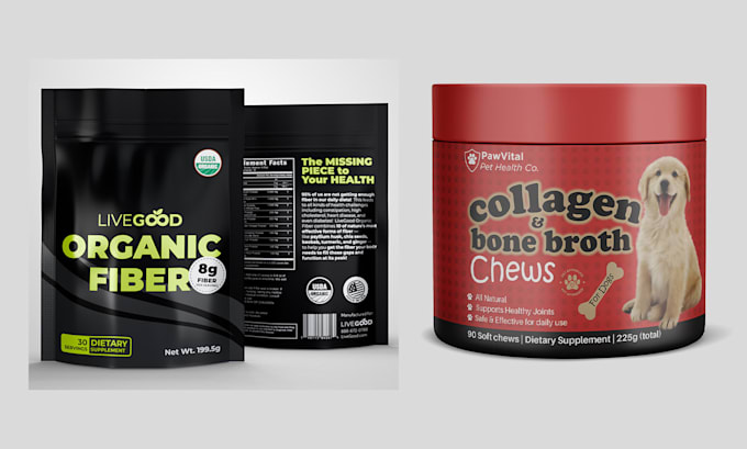 design premium supplement label and product packaging