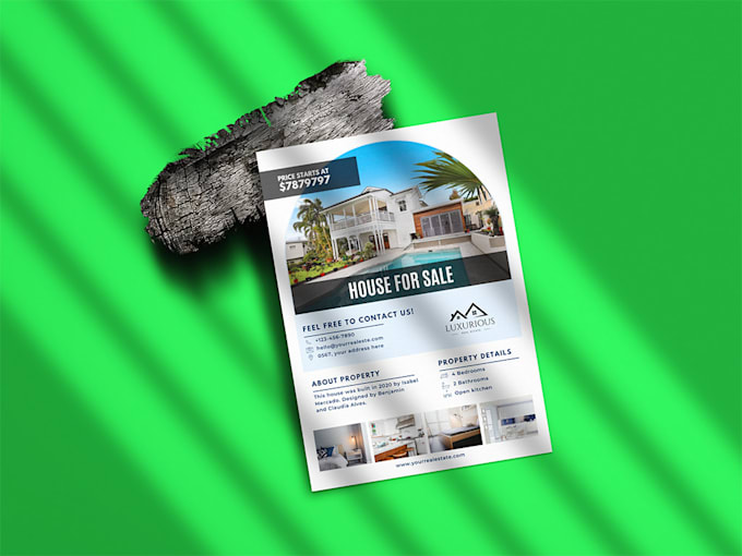 design professional real estate flyer or poster