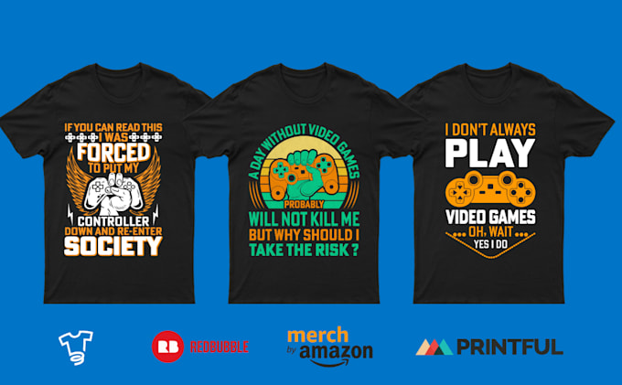 do bulk custom graphic retro vintage gaming  tshirt design