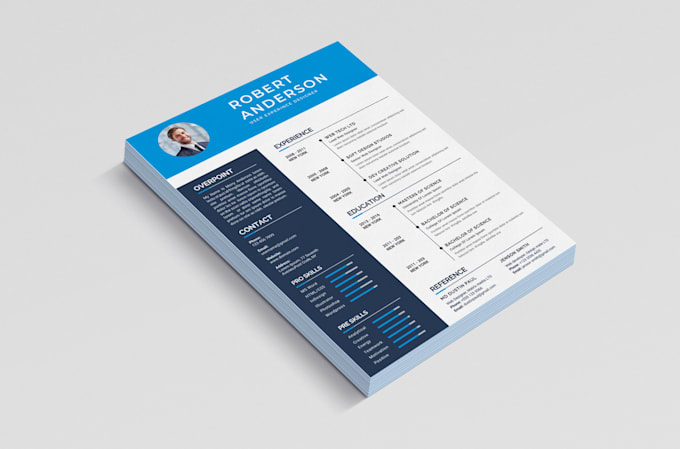 design  professional, modern resume, CV, portfolio in canva