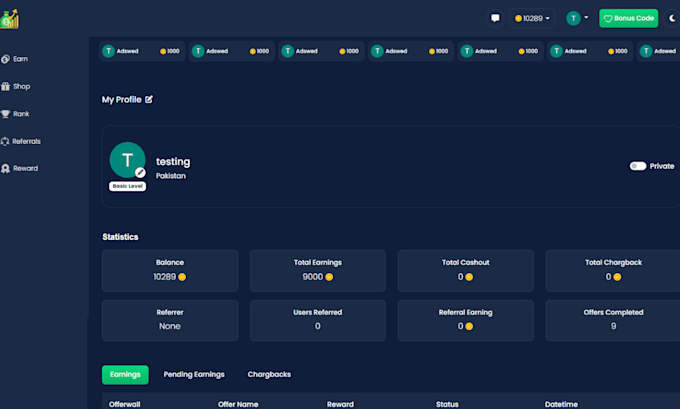 responsive offerwall gpt script with chat and admin panel