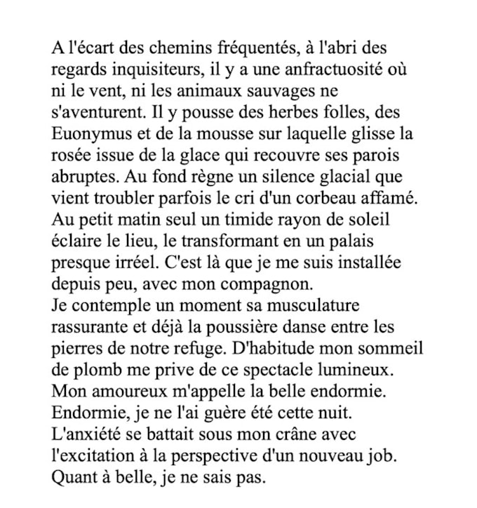 write a story in french