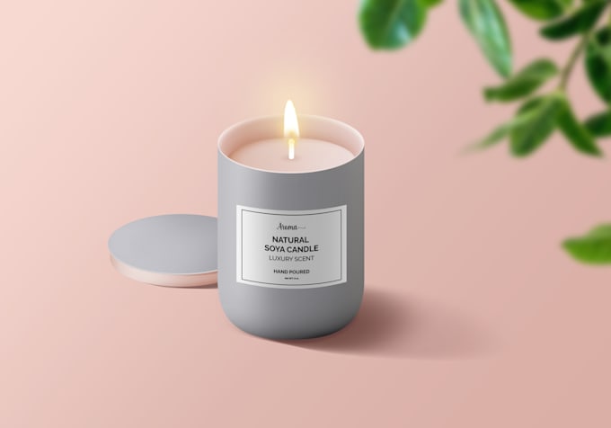 do luxury candle label design and box design