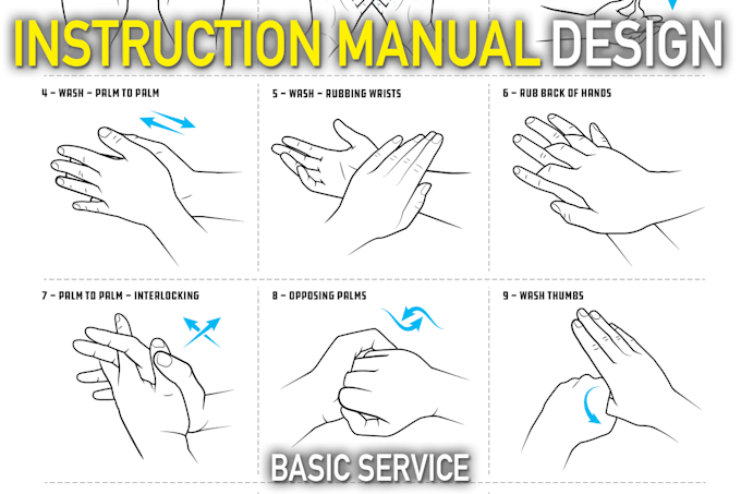 design manual guide, in app tutorials, and assembly instruction