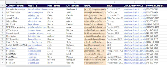do b2b lead generation and data entry