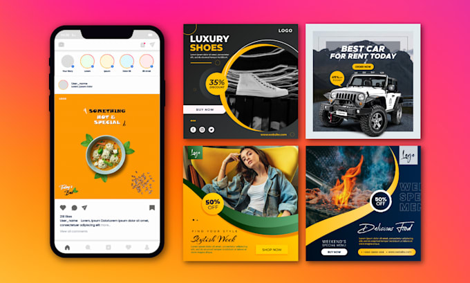 design social media posts, facebook ads, instagram posts