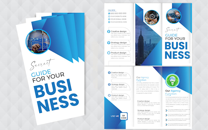 design creative trifold brochure, flyer, rack card