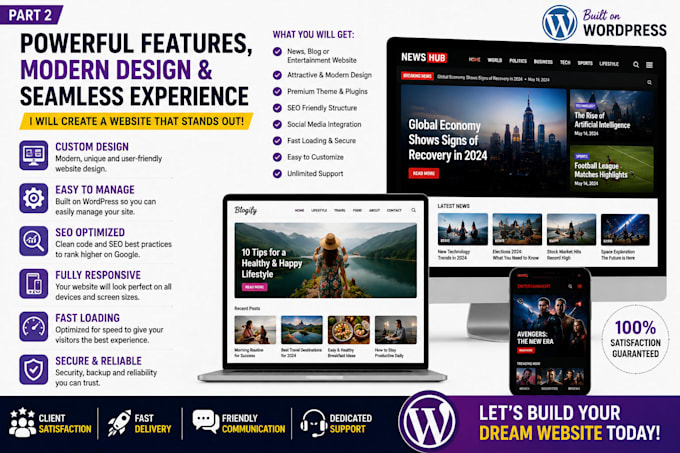 create a news, blog, or entertainment website in wordpress