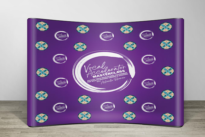 design a backdrop or step and repeat banner within 2 hours