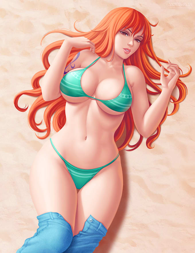 Make an anime style fan art, original character, nsfw by