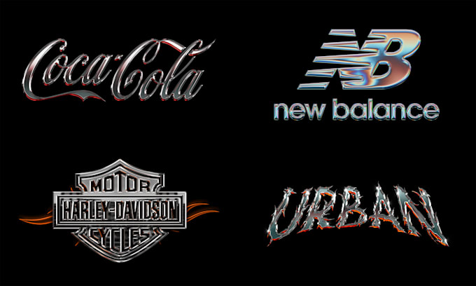 do realistic 3d chrome text or logo