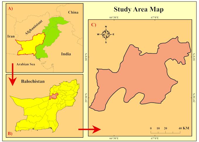 Create study area map on local and regional basis by Liaqat_baloch | Fiverr