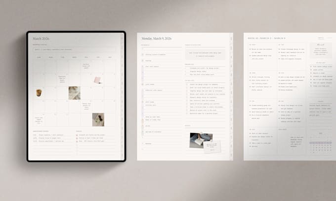 design minimalist hyperlinked digital planner