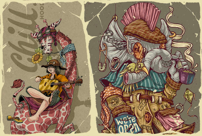 create amazing animal illustration cartoon character style
