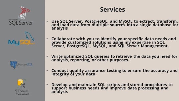 be your sql expert in ssm sql server database mysql server