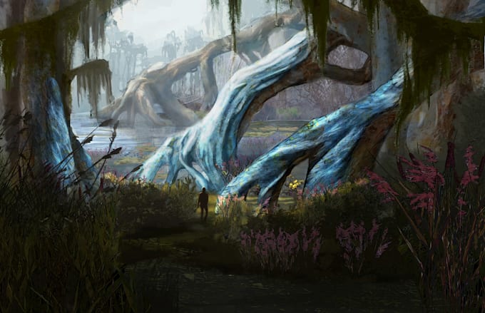 create landscape environment or a background concept for you