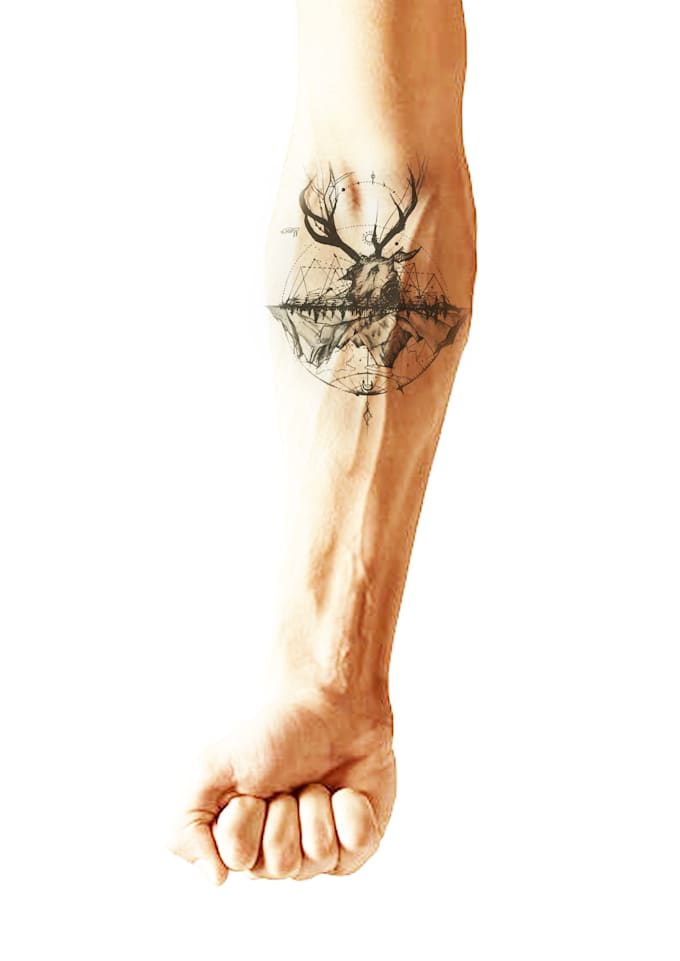 create a custom minimalist or geometric pet tattoo design