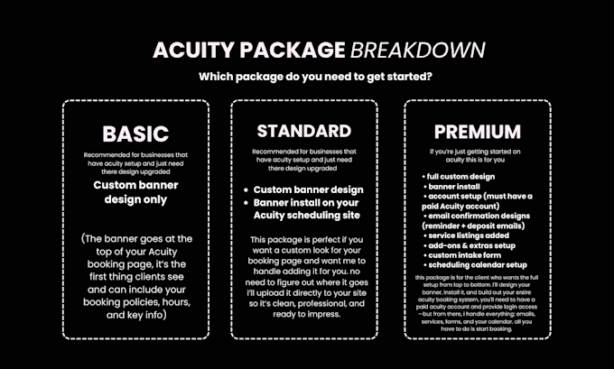 design and set up your acuity scheduling site