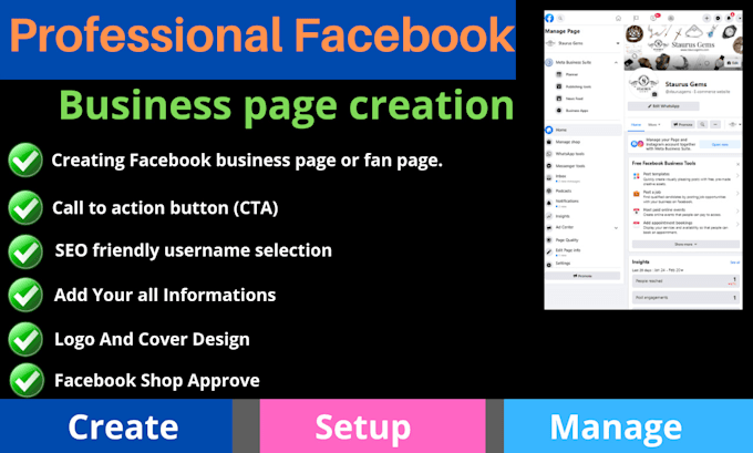 create and setup all social media accounts and facebook page