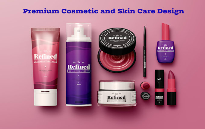 do modern cosmetic and skin care label and package design