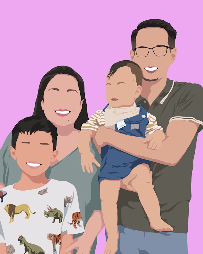 draw minimalist faceless portrait illustration