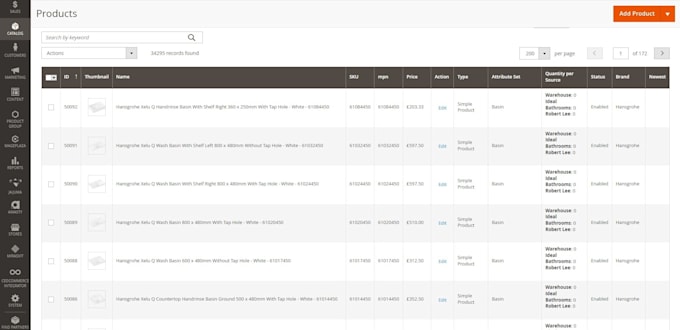 do magento product listing