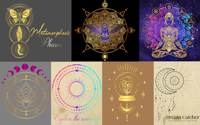 design sacred geometry and mystical logo