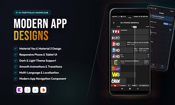 develop a professional custom android app in kotlin java android studio