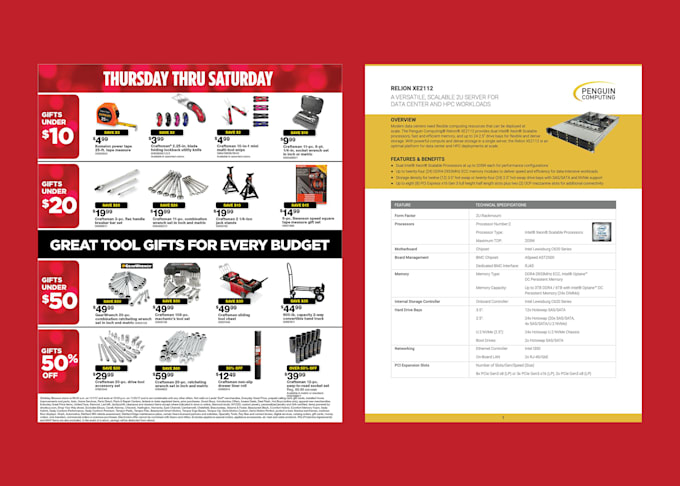design a professional sell sheet or product sheet