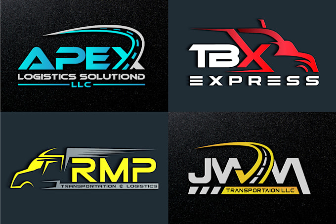 do modern transport logistics and trucking logo within 24 hours