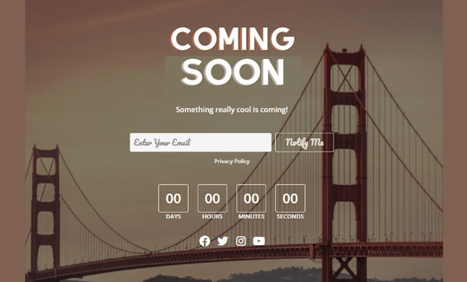 design coming soon page or under construction landing page