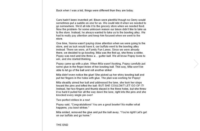 write an original childrens story for you