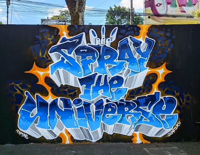 make real graffiti font on the street