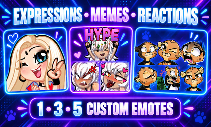 draw custom furry twitch emotes for your vtuber or oc