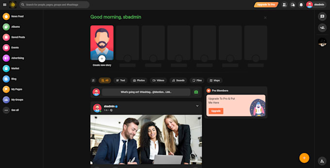 create premium social media networking website
