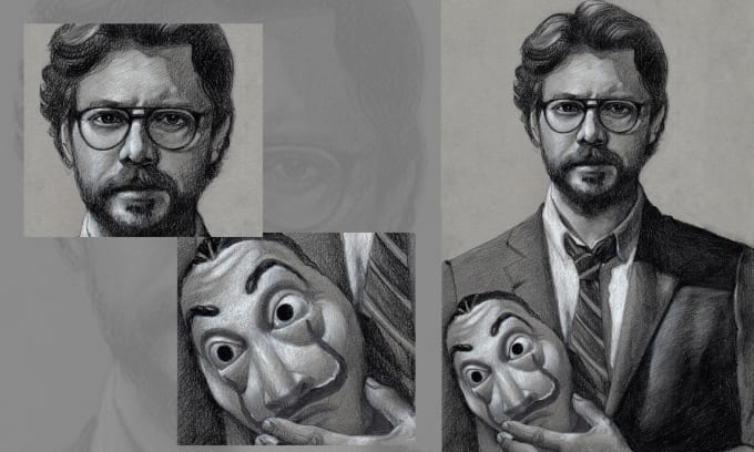 draw realistic pencil sketch and illustration